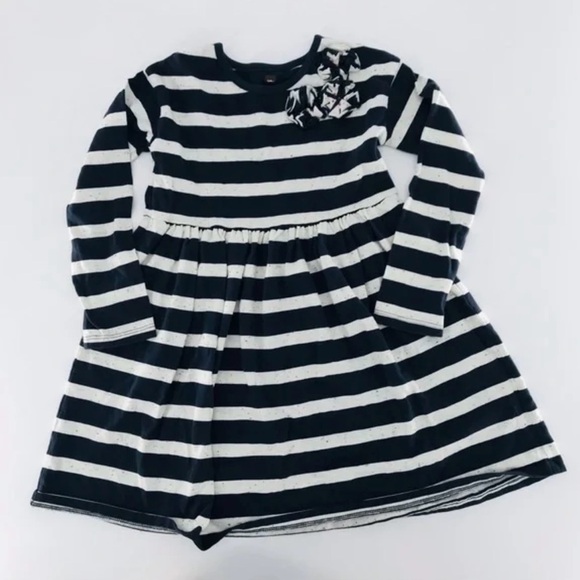 Tea Collection Navy and White Striped Dress - Picture 1 of 4